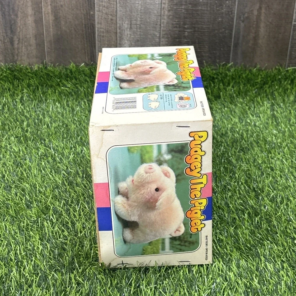 Vintage 1986 Pudgey the Piglet DG58 Moving Animal Toy NOS Open Box